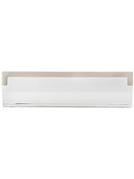 Positano Clear Edge Pull - 5 inch Center-to-Center in Satin Nickel/Clear.